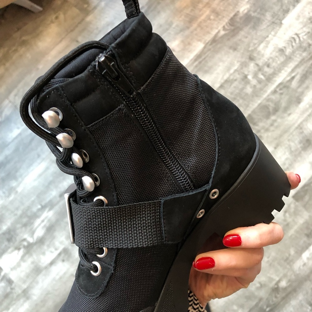 Steve Madden Grady Buckle Hiker Combat Boots - Picture 6 of 8